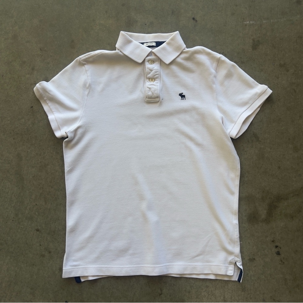 Vintage Athletic Fit White Polo Shirt